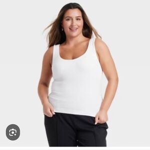 Terra & Sky tank top solid white size 4X cotton   Like NEW stretchy 🦋🦋